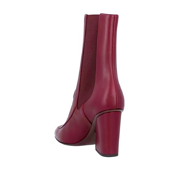 BNWT! Salvatore Ferragamo Burgundy Ankle block pointed heel Boots - Picture 8 of 11